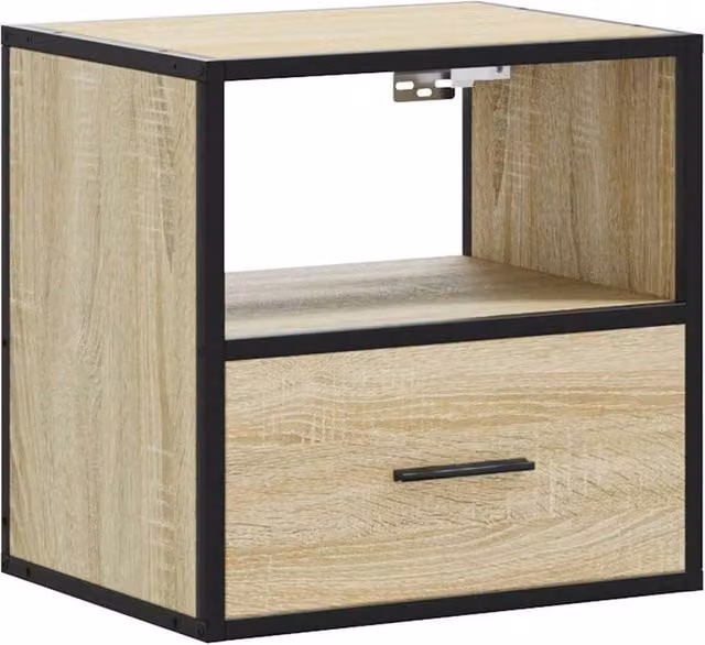Berkfield Home Wall-mounted Bedside Cabinet in Sonoma Oak Brown, W/D/H: 40 x 31 x 39.5 cm – 1