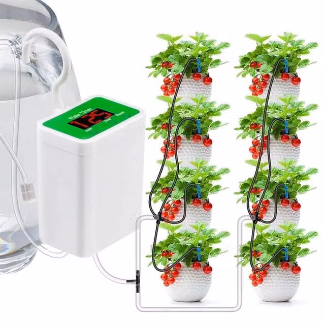 NESTLUNE Indoor Automatic Self Watering System with Timer and Filter in White – 1
