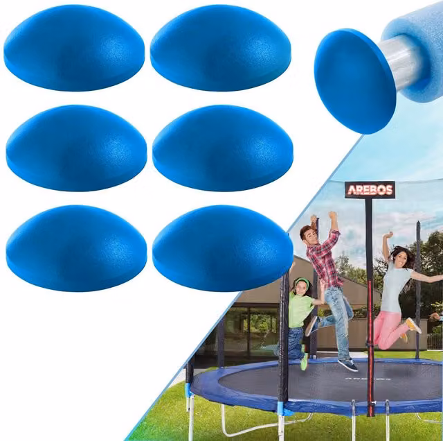 AREBOS Black Plastic Trampoline End Caps, 20 mm