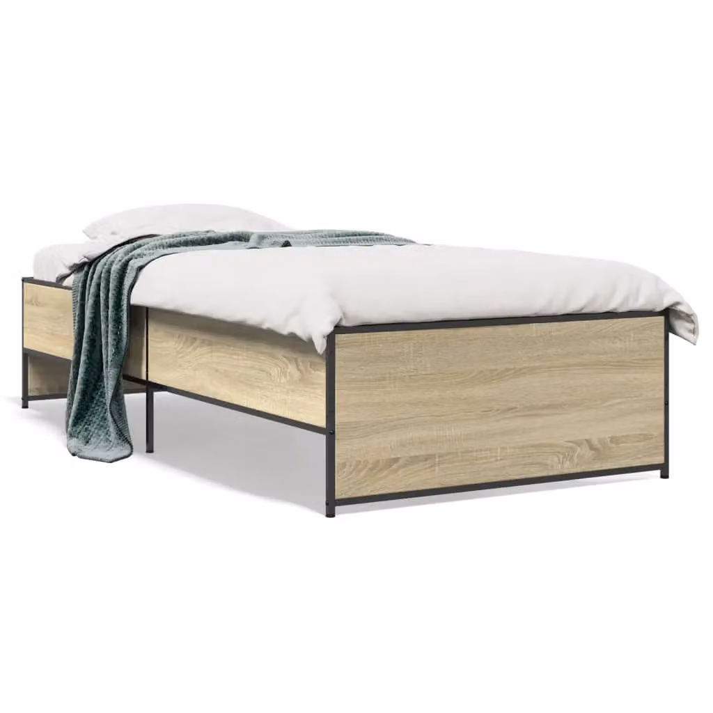 Berkfield Home Sonoma Oak Small Single Bed Frame in Brown, W: 75 cm, L: 190 cm – 2