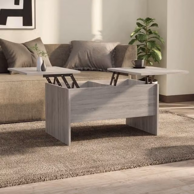 Berkfield Home Grey Sonoma Coffee Table with Lift Mechanism, W: 80 cm, D: 50 cm, H: 42.5 cm – 1