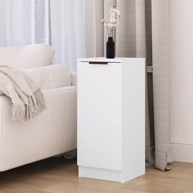 Berkfield Home White Sideboard in MDF, W/D/H: 30 x 30 x 70 cm