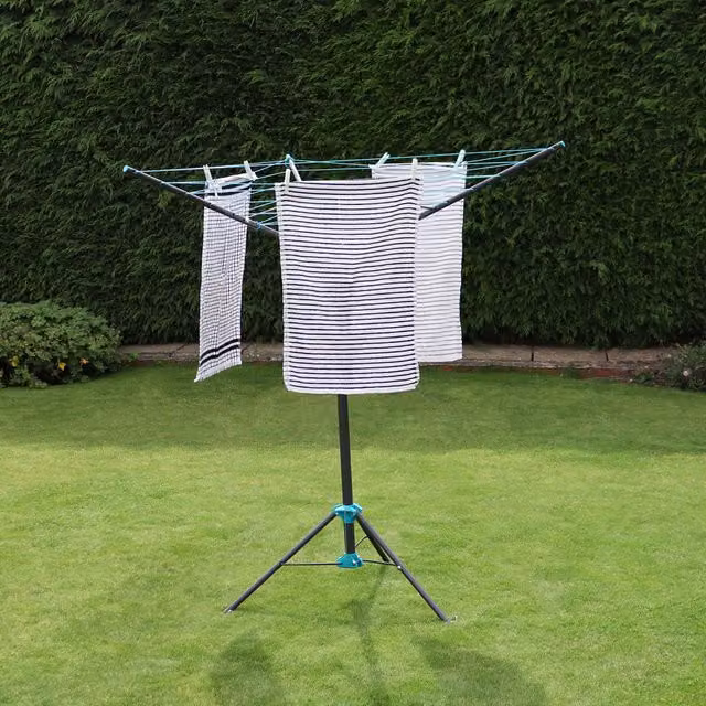 JVL 3 Arm Portable Free Standing Rotary Airer in Grey – 4