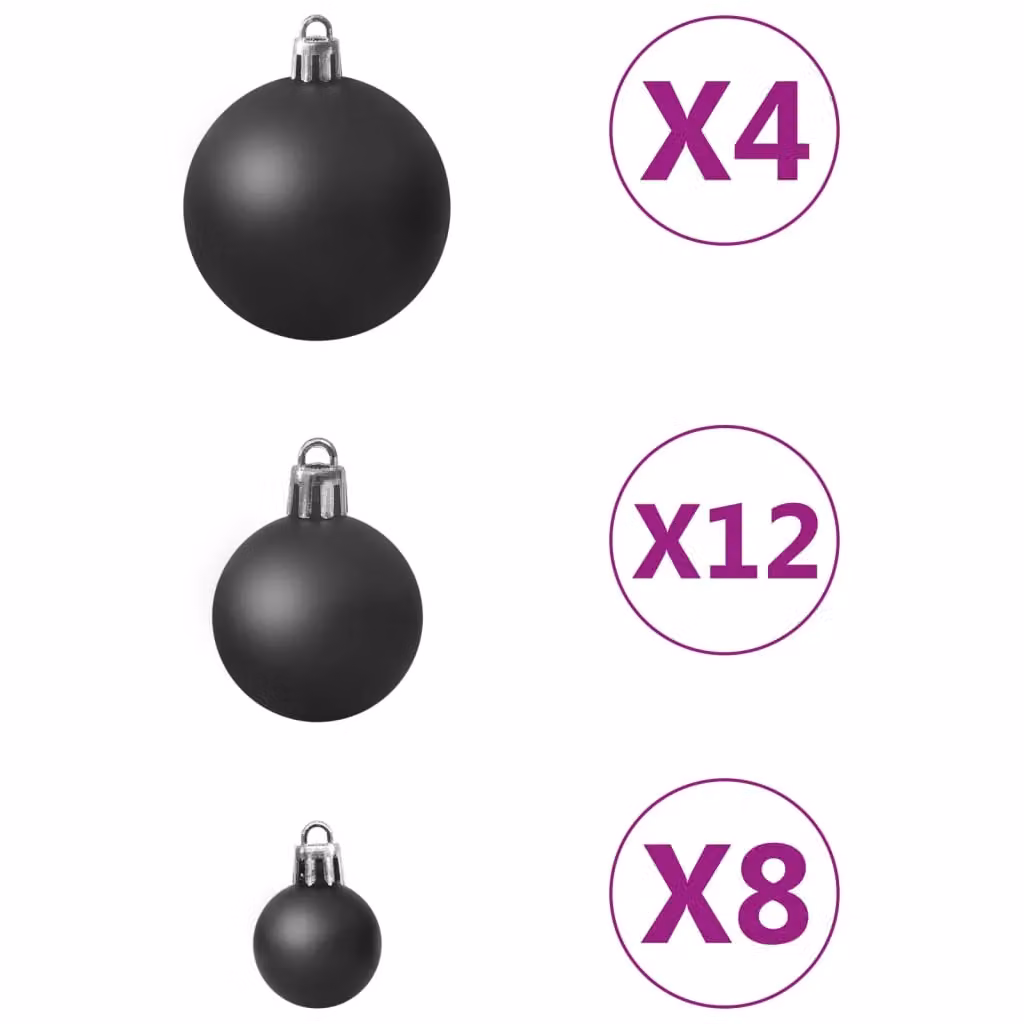 Berkfield Home 100 Piece Black Christmas Bauble Set – 3