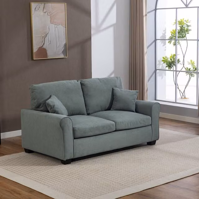 Artemis Home Lewiston Fabric Pull Out Sofabed in Duck Egg Blue/Green