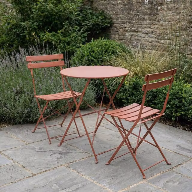 Scottish Everlastings Ltd Vintage Metal Bistro Set in Matt Orange – 1