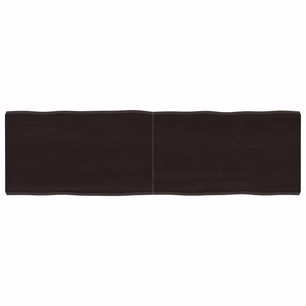 Berkfield Home Dark Grey and Dark Brown Treated Solid Wood Live Edge Table Top W/D/H: 140 x 40 x 2-4 cm – 2