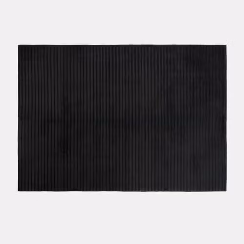 OHS Black Faux Fur Ribbed Area Rug, W/D: 120 x 170 cm – 5