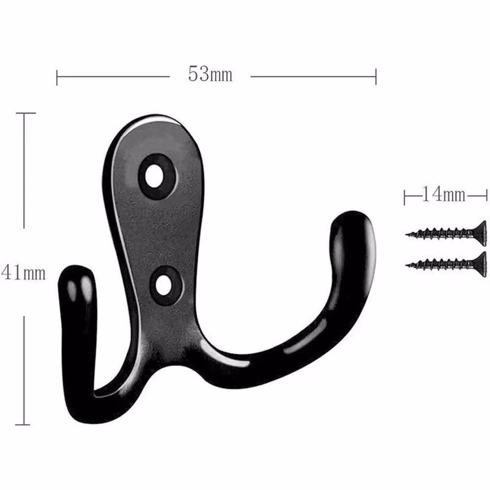SPETLEK 10-Piece Double Metal Hat and Coat Hooks in Black – 2