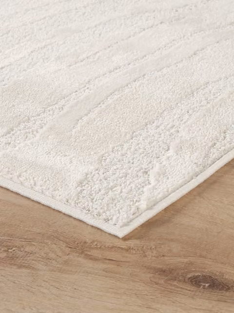 Desire Rugs Modern Stone Look Rectangular Area Rug in Beige and White, W: 220 cm