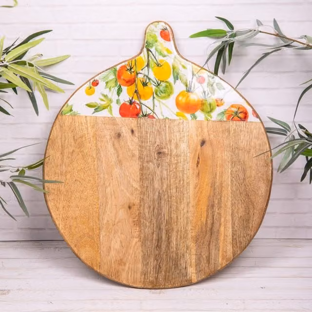 Annibells Red and Brown Wood Serving Bowl