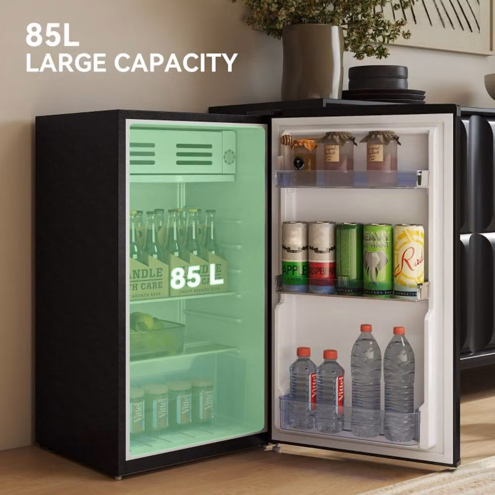 Rolipo Black Under Counter Fridge with 85L Capacity and Chiller Box, H 85 x W 55 x D 50 cm – 4