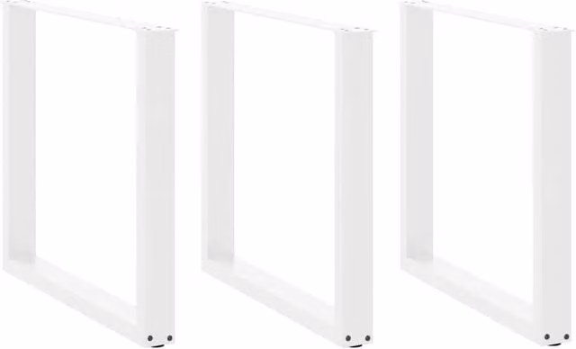 Berkfield Home U-Shaped Steel Coffee Table Legs, 3 Pieces, White, H: 90 cm, W: 72.5 cm