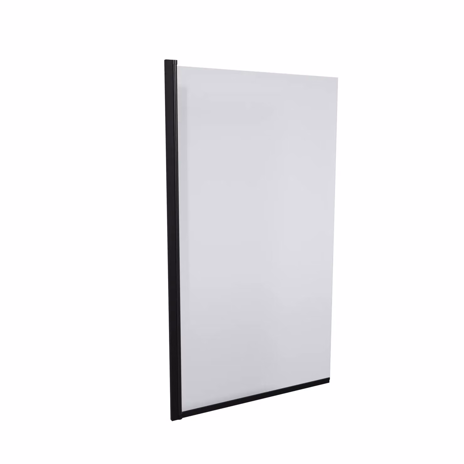 Nes Home Reversible Pivot Swing Door Bath Screen in Clear Glass with Matte Black Profile, W: 80 cm, H: 140 cm – 2