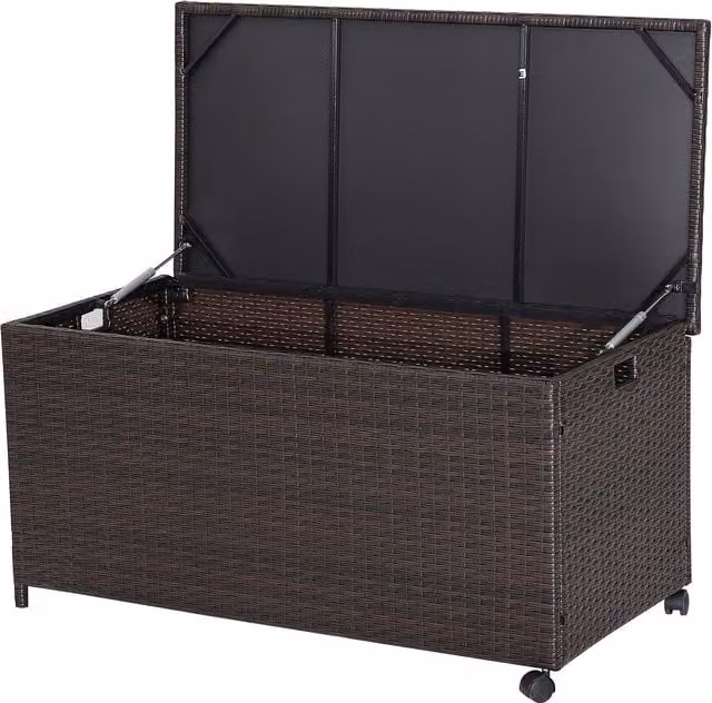 Gymax 190L Rattan Deck Storage Box in Mix Brown – 1