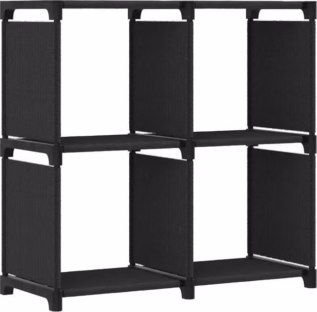 Berkfield Home 4-Cube Modern Freestanding Display Shelf, Black, W: 69 cm, D: 30 cm, H: 72.5 cm