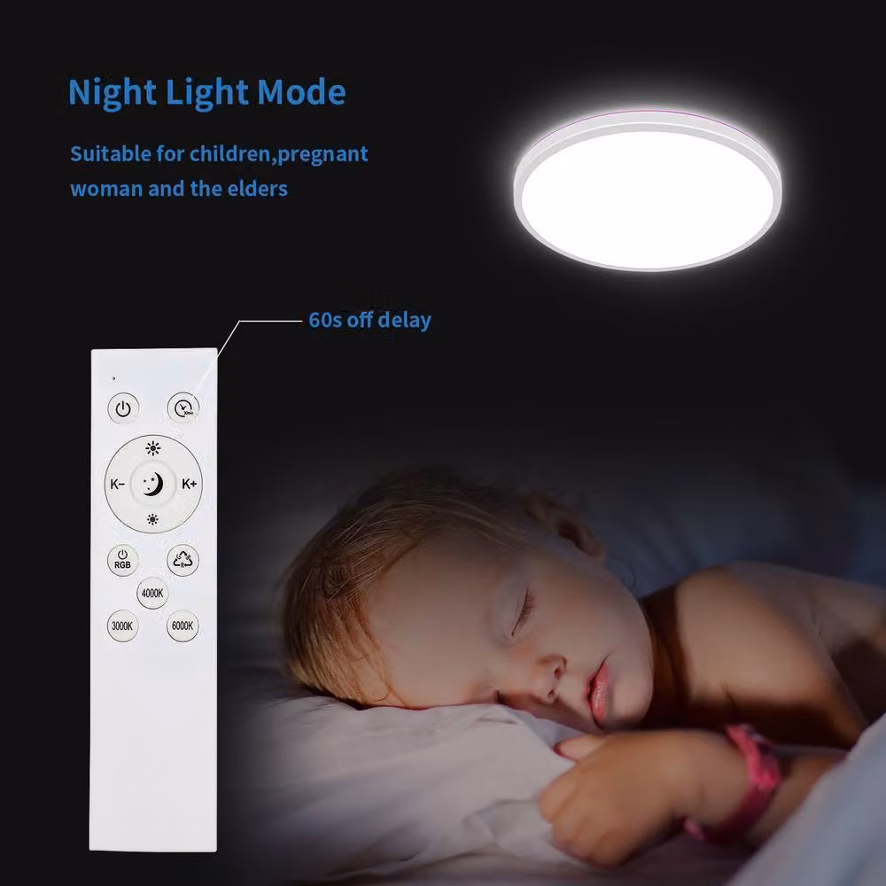 Pheashine 24W LED Ceiling Light with Remote Control, 3-Colour Dimmable, White, Diameter: 28 cm – 5