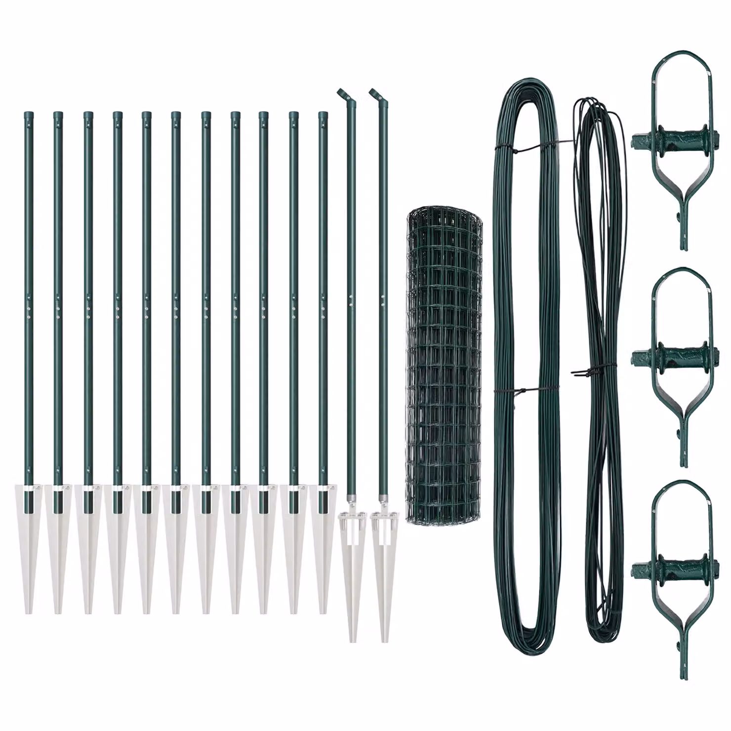 Berkfield Home Euro Fence with 13 Spike Posts, Galvanised Steel, Green and Silver, W: 25 m, H: 1.2 m – 2