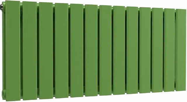 Lux Heat Double Flat Horizontal Steel Radiator in Green, W: 91.0 cm, H: 40.0 cm