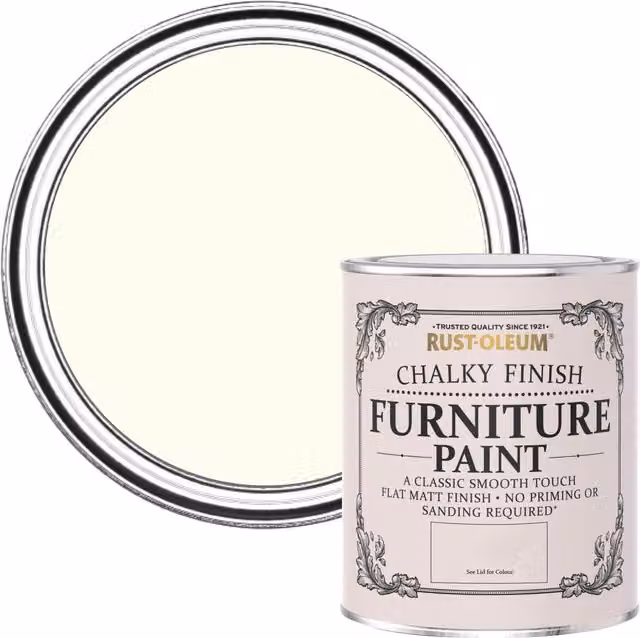 Rust-Oleum Matt Chalky Furniture Paint in White, 0.75 l