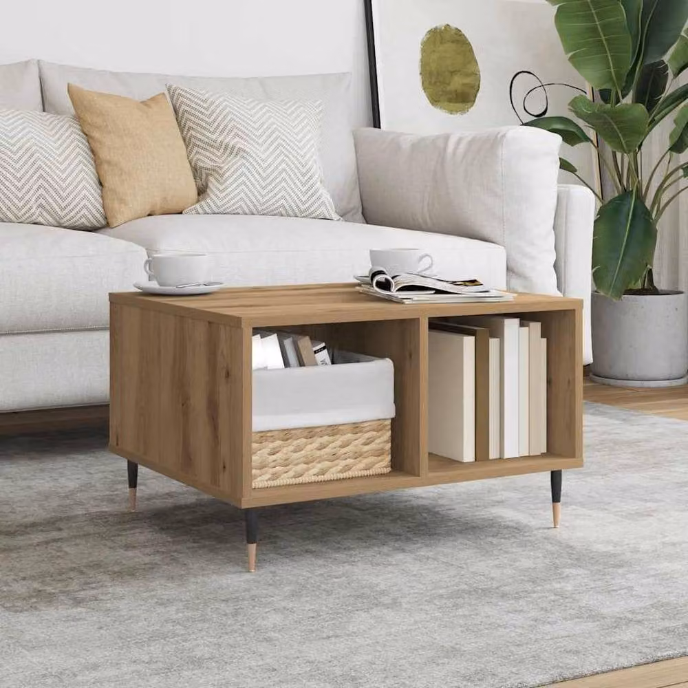 Berkfield Home Artisan Oak Coffee Table in Brown, W: 60 cm, D: 50 cm, H: 36.5 cm – 2