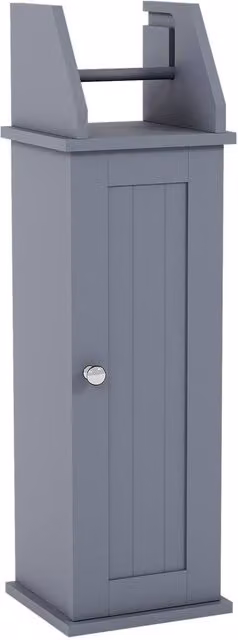 HD Designs Freestanding Toilet Roll Holder and Cupboard Bathroom Storage in Matt Grey