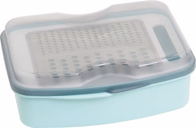Orsina Versatile Stainless Steel Box Grater with Container, Green and Transparent