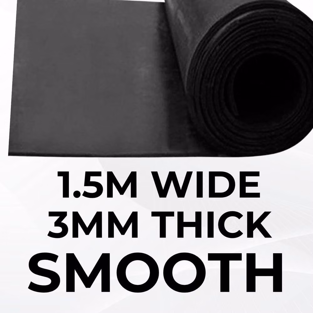 Ark Mat Smooth Black Rubber Flooring Matting W: 150 cm, L: 400 cm, H: 0.3 cm – 2