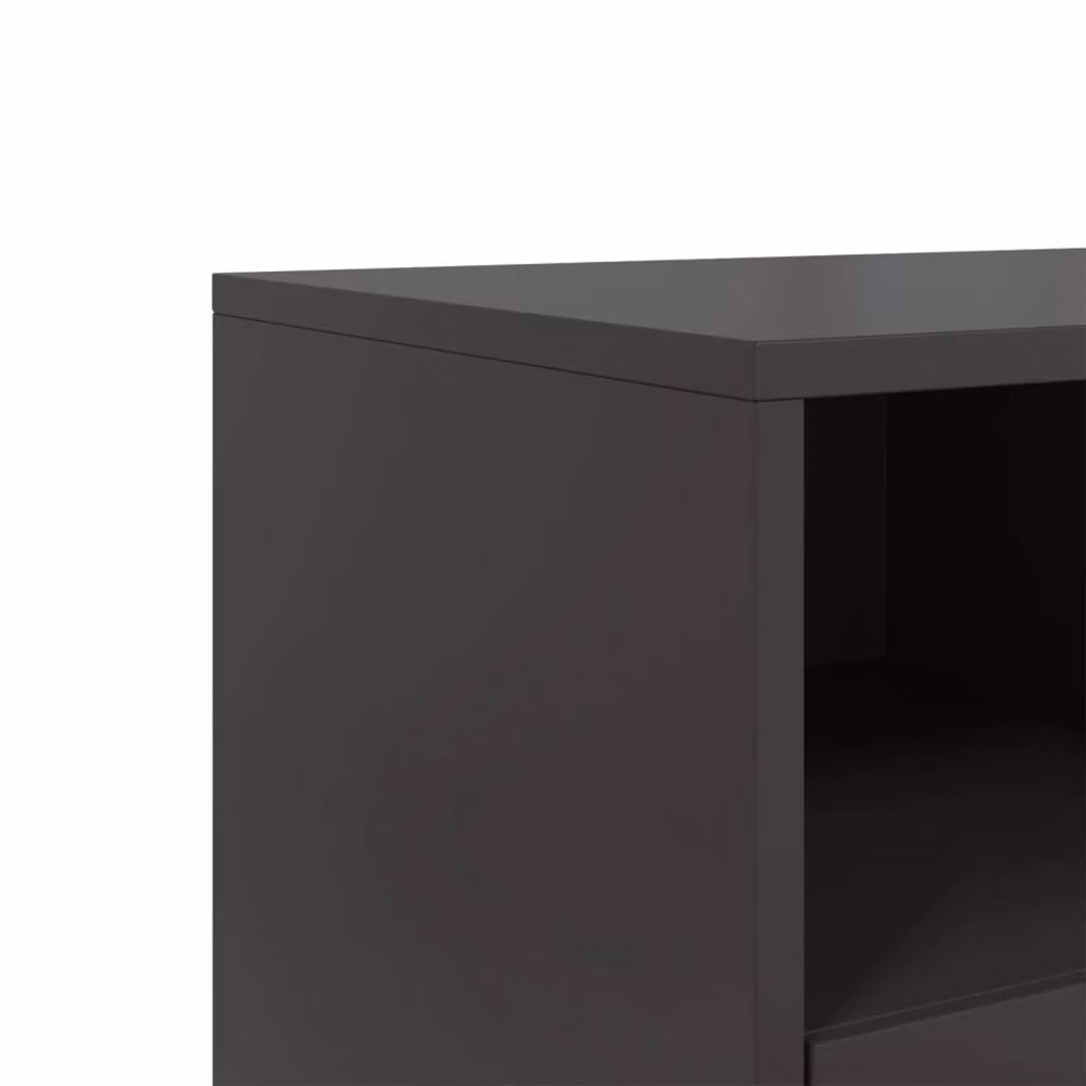 Berkfield Home Industrial TV Cabinet in Matt Black Metal, W/D/H: 68 x 39 x 60.5 cm – 7