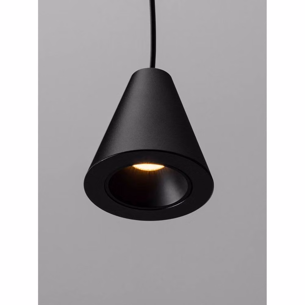 Nova Luce Minimalist Cylinder LED Pendant Light, Black Aluminium, 5W, 371lm, 3000K – 3