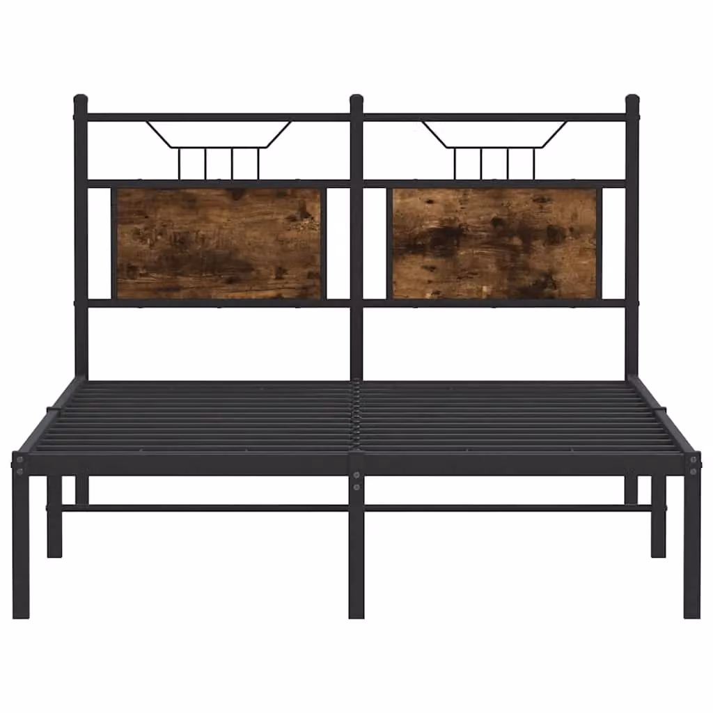 Berkfield Home Small Double Bed Frame in Smoked Oak Brown, Engineered Wood, W/D/H: 120 x 190 cm – 3
