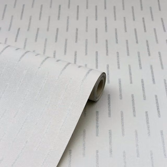 Arthouse Sparkle White and Silver Abstract Striped Textured Vinyl Wallpaper