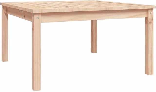 Berkfield Home Square Rustic Garden Table in Light Brown Solid Pine, W/D/H: 82.5 x 82.5 x 45 cm