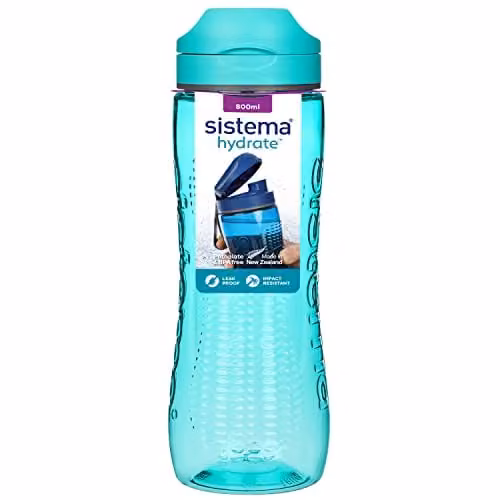 Sistema Hydrate Tritan Active Sports Water Bottle, 800 ml, Multicolour, Leakproof and BPA-Free – 1