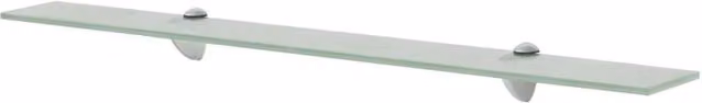 Berkfield Home Set of 2 Clear Glass Floating Shelves, W: 80 cm, D: 10 cm