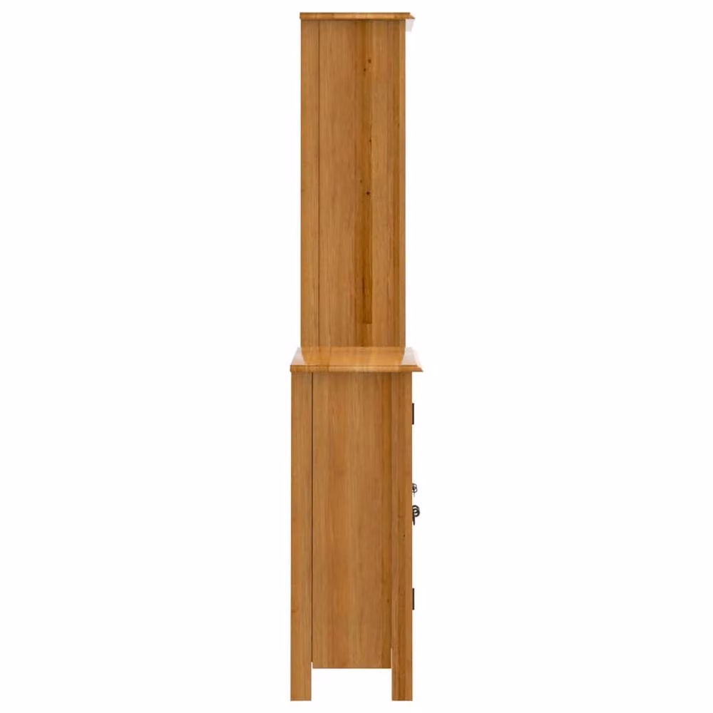 Berkfield Home 2 Piece Rustic Brown Solid Wood Pine Bathroom Furniture Set – 3
