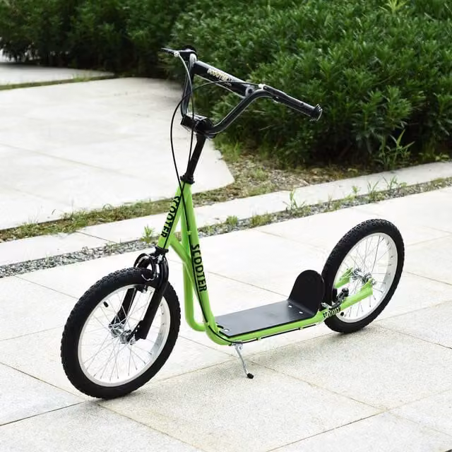 HOMCOM Kids Kick Scooter with Adjustable Handlebar and Brake, Green