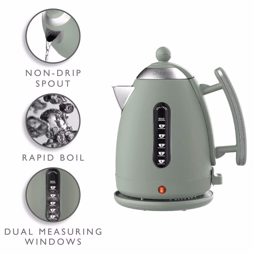 Dualit Lite Jug Kettle in Green, 1.5 l – 3