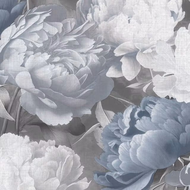 Muriva Doretta Blue Floral Textured Botanical Vinyl Wallpaper – 1