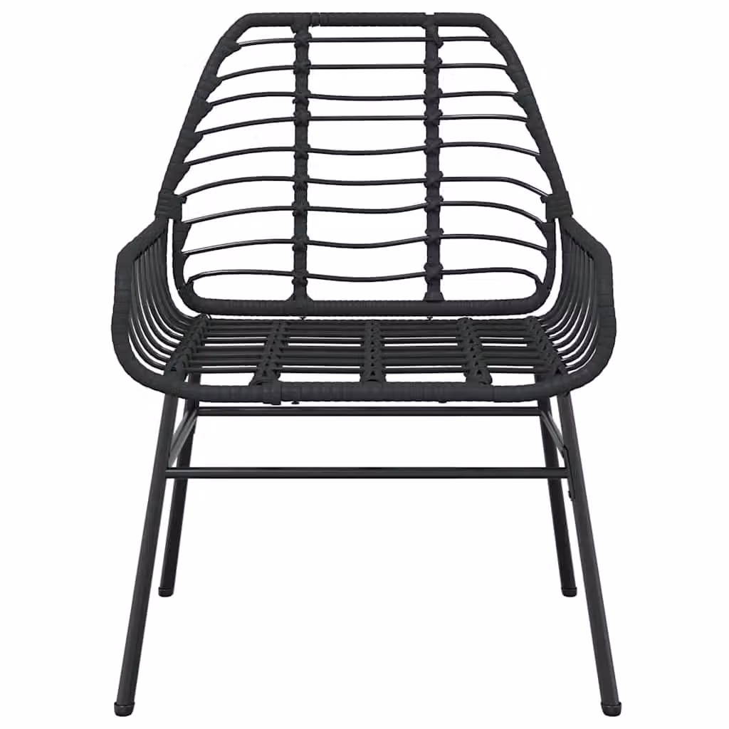 Berkfield Home 5 Piece Modern Garden Dining Set in Black Poly Rattan with Glass Top – 3