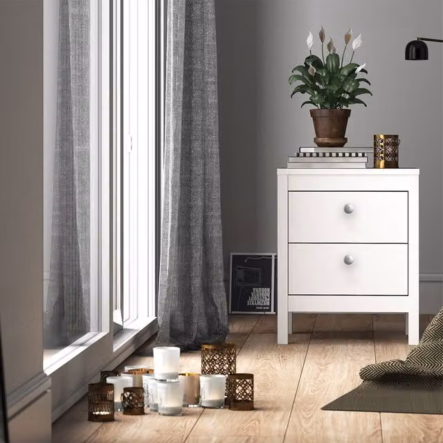 Furniture To Go Madrid Bedside Table in White