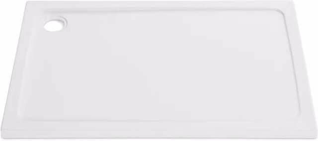 Clifton Rectangular Stone Resin Shower Tray, White, W: 100 cm, D: 80 cm