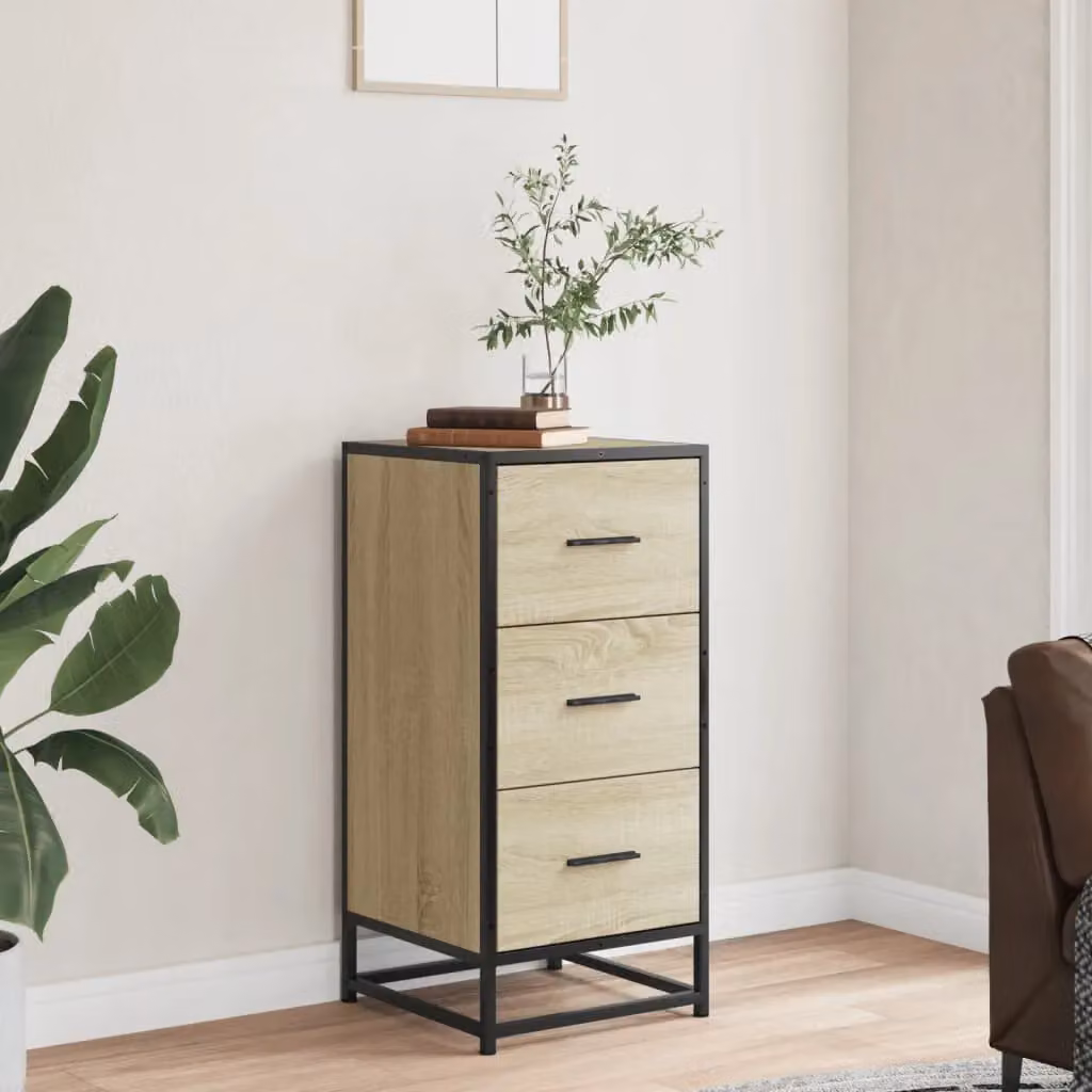 Berkfield Home Industrial Sideboard in Brown Sonoma Oak, W/D/H: 35.5 x 35.5 x 76 cm – 3