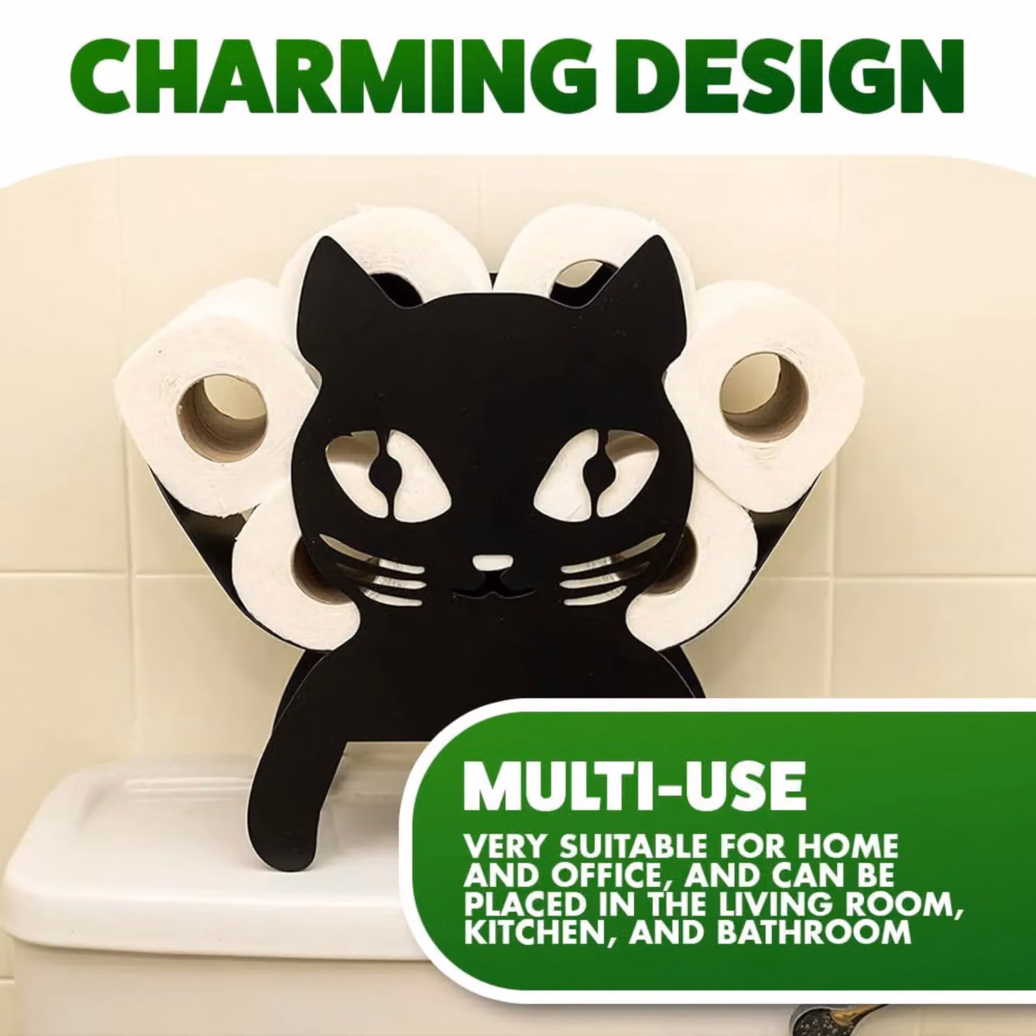Marco Paul Black Metal Freestanding Toilet Roll Holder – 5