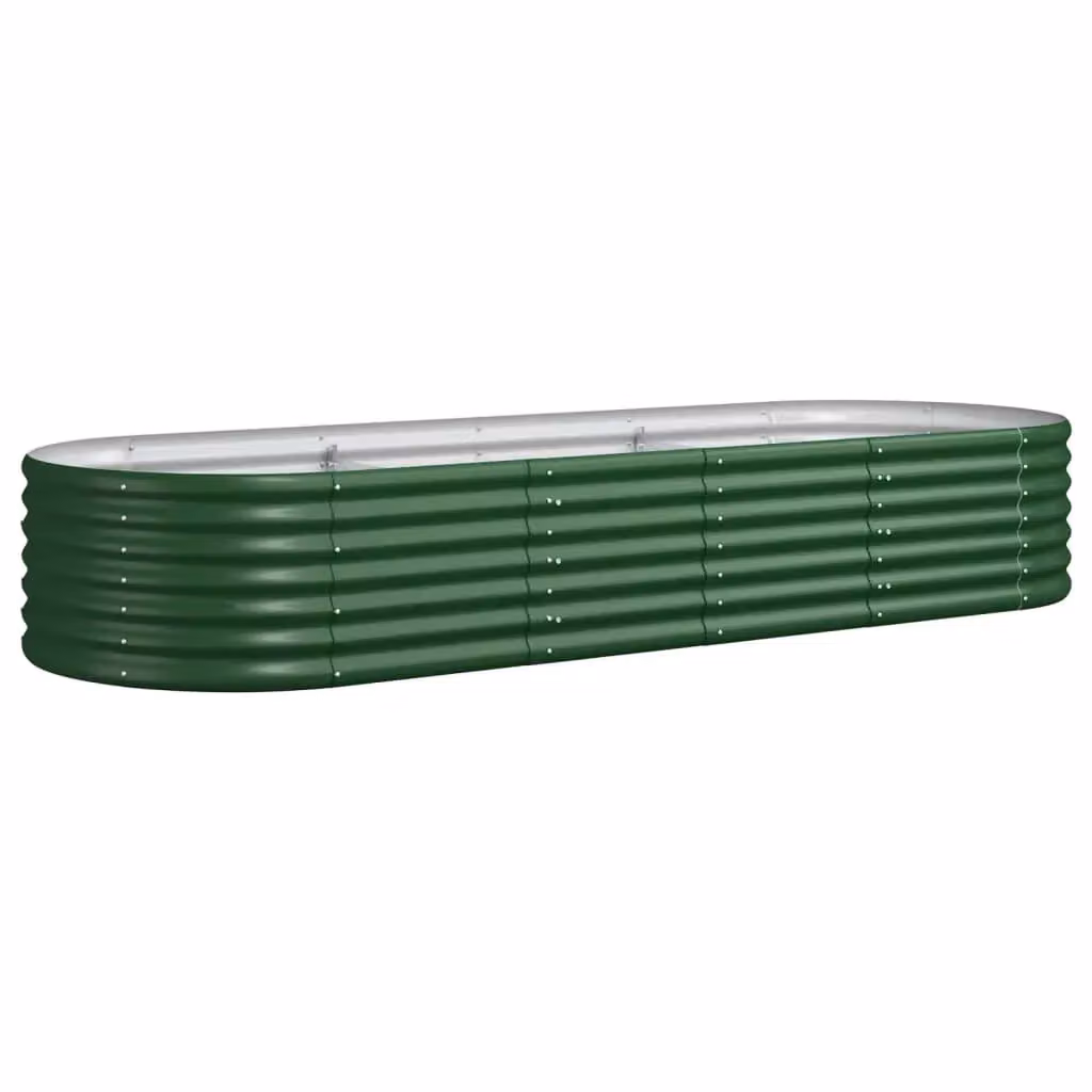Berkfield Home Garden Powder-coated Steel Raised Bed in Green, W/D/H: 224 x 80 x 36 cm – 2
