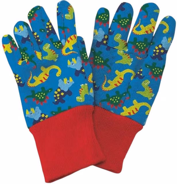 Kent & Stowe Kids Cotton Gardening Gloves in Blue and Multicolour
