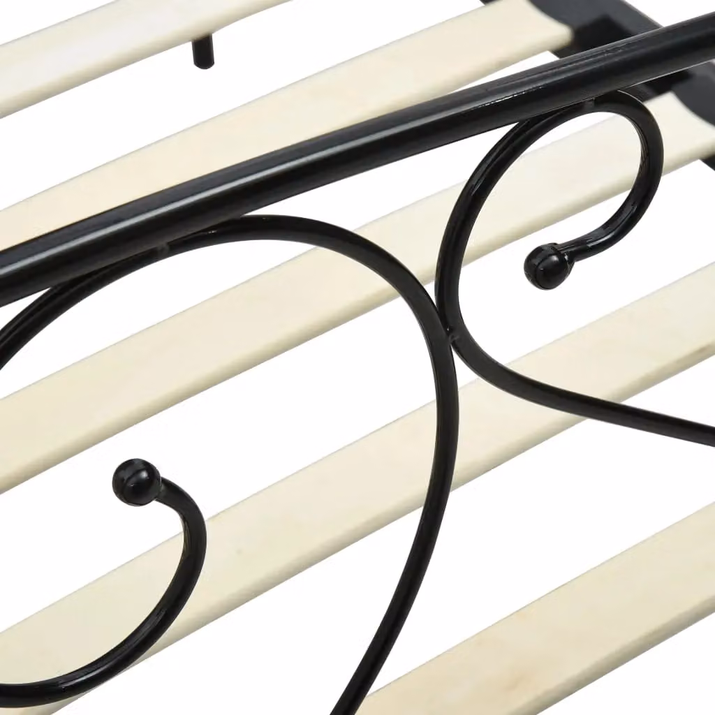 Berkfield Home Black Metal Canopy Bed Frame W: 140 cm, D: 200 cm – 2
