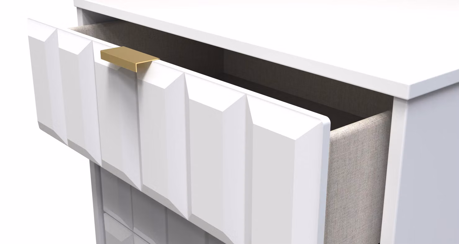 2 U Metro 3 Drawer Chest in White and Gold, Ready Assembled – 2