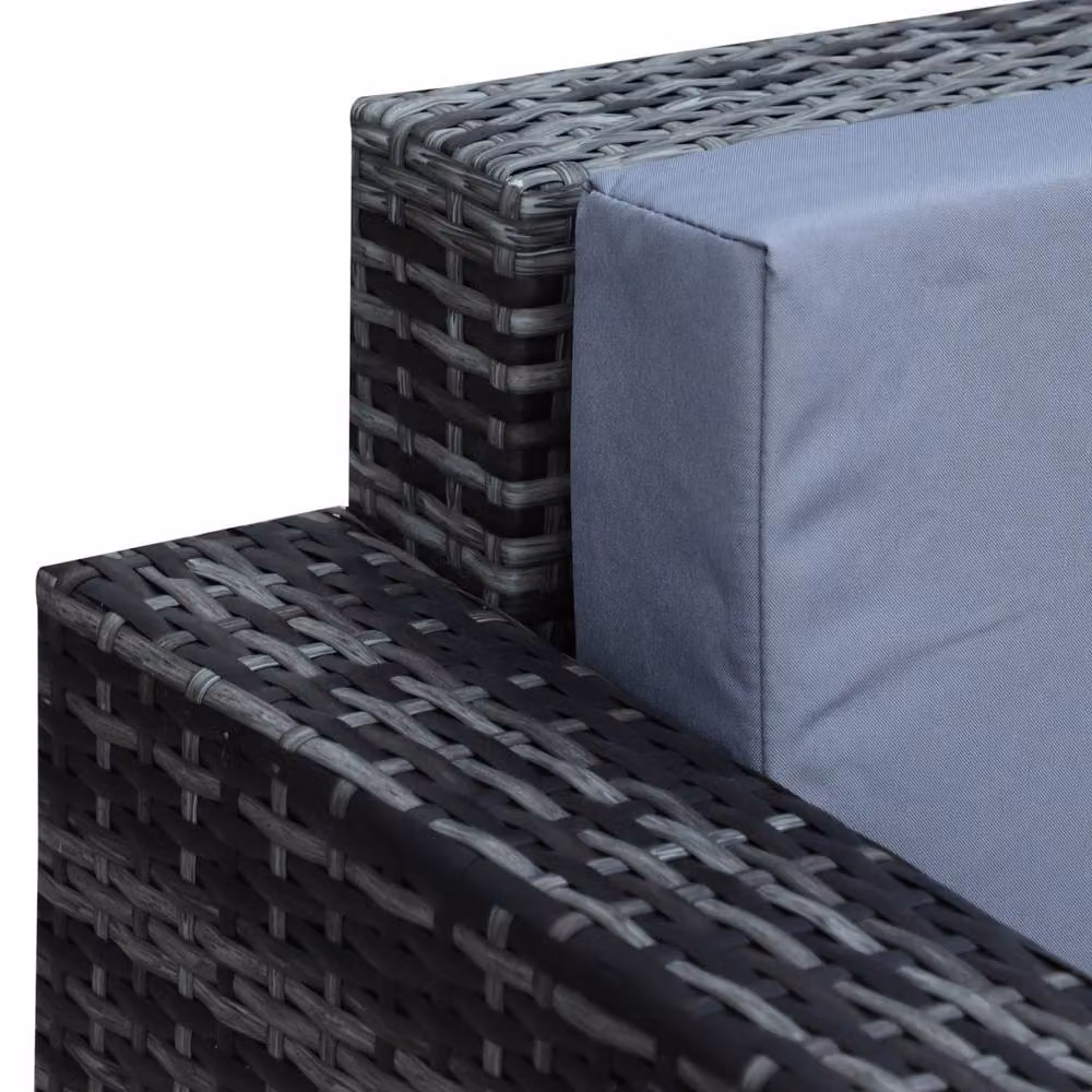 Wyld Haus Neloro 3 Seater Outdoor Sofa in Mixed Grey PE Rattan with Washable Cushions – 7