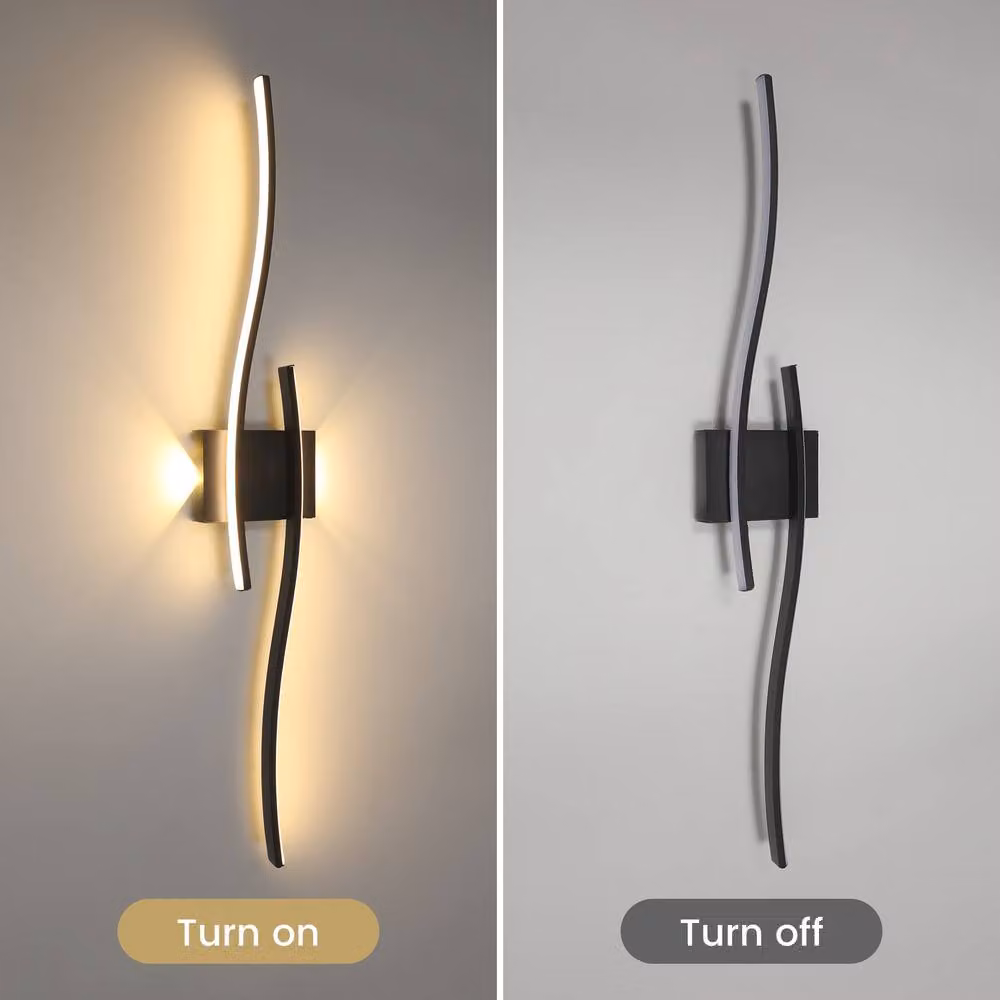 Pheashine Black Modern Aluminium LED Wall Light, 27W, 3000K Warm White, Up and Down Lighting – 2